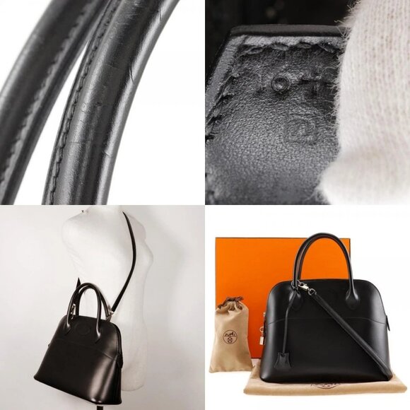 HERMES Bolide31 Handbag Black / SilverHardware Box carf Women - Picture 5 of 14